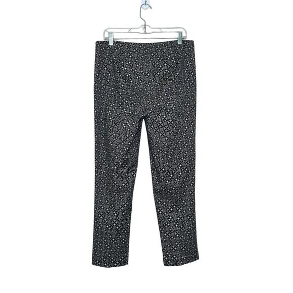 J. Jill black cream print stretch ankle pants size 10 - Picture 2 of 8
